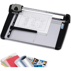 Rotary Paper Trimmer, 15 Sheets Heavy Duty Paper Trimmer, 360mm(14.17") Cutting Length, Commercial Grade Rotary Paper Cutter for Home/Office/School, Black & Silver