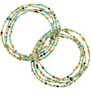 AKAAYUKO Waist Beads Body Chain for Women Colorful Stretchy African Waist Bead Body Jewelry