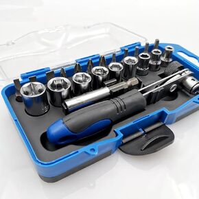 Drive Socket Ratchet Wrench Set of 23 pcs, Ratchet Wrench Socket Spanner Drill Wrench DIY Household Repair Tools Sockets Auto Repair Tools Screwdriver Wrench Ratchet