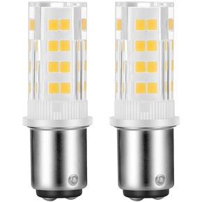 2-Pack Sewing Machine Light Bulb Double Contact Warm White 2700-3000K 15T7DC Base Replacement for Singer/Kenmore Sewing Machine 120V 3.5W LED Bayonet Type Replaces #6797 and #6810