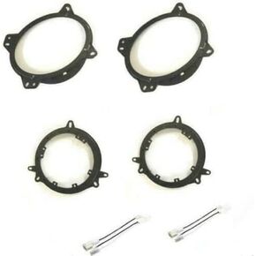 6x9" Front and 5.25"/6.5" Rear Door Speaker Install Bracket Mount Plates + Wire Harness Made for 2007-2014 Toyota Tundra