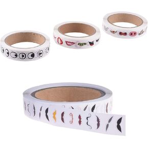 3 Rolls 3000pcs Colorful Eye Nose Mouth Cute Self Adhesive Stickers Cartoon DIY Sticker Decal for Handmade Crafts Toys and Home Decoration