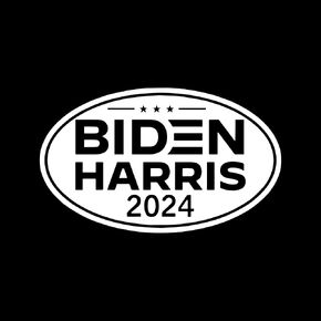 Joe Biden and Kamala Harris 2024 Vinyl Sticker Decal for Car Window Bumper Laptop Computer Skateboard Guitar Size 4 inch (Black)