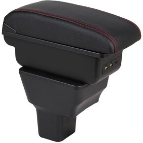 Car Armrest Box for Nissan Versa 2020-2024 Center Console Storage Auto Arm Rest Organizer Automotive Armrests (Black Line)