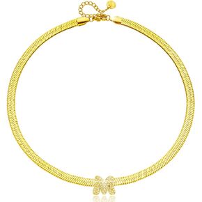Hermosa Letter Pendant Necklace, 18K Plated Gold Initial Necklace,Initial Necklace for Women Men Personalized Jewelry Gift Christmas, Mothers Day, Valentine's Day Jewelry