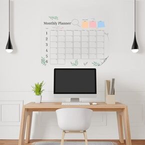 30Inch x 22Inch Transparent, Non Falling - Wall and Frigde Calender - Static Paper Reusable, Undated - Erasable, Refigerator Planners - Invisible Wall Calendar -Wet Erase Monthly Wall Planner for in Saudi Arabia