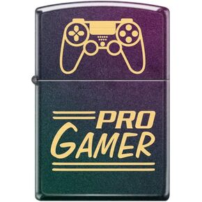 Zippo Lighter-Gaming Design Brushed Chrome Windproof Lighter #Z5414