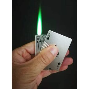 Green Torch Flame Windproof Lighter with Money Detector Lamp Metal Lighter(without butane)