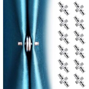 AULEEP 12 Pairs Curtain Magnets Closure, Strong Magnetic Curtain Weights, Magnetic Curtain Clips to Prevent Lights from Leaking for Home Bedroom Office Pergola Patio Gazebo Cabana Curtain