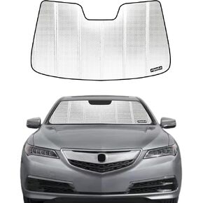 Windshield Sun Shade for 2015-2020 Acura TLX with Rearview Mirror Mounted Camera Front Window Sunshade. Reflective Rigid Material