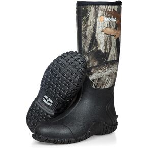 Rubber Boots for Men All-Season, Waterproof Rain Boots with Steel Shank, 6mm Neoprene Durable Rubber Outdoor Hunting Boots.(Next Camo G2)