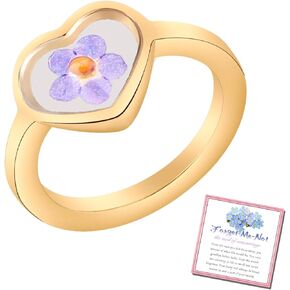 PARTNER Miscarriage Jewelry Gift Forget Me Not Seed Memorial Ring Gift Embryo Loss Keepsake Gifts for Pregnancy Loss Mustard Ring