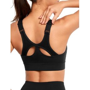 Yvette Adjustable High Impact Front Zip Sports Bra Mesh Back Running Bras for Large Bust Plus Size