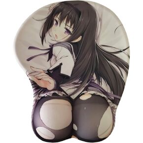 3D Kawaii Mouse Pad Gaming Mouse Mat Anime Mousepad with Wrist Support Gray, Gift for Men