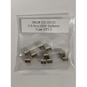 BUSSMANN BY EATON BK/GMA-2.5-R FUSE, CARTRIDGE, 2.5A, 5X20MM, FAST ACTING (5 pieces)