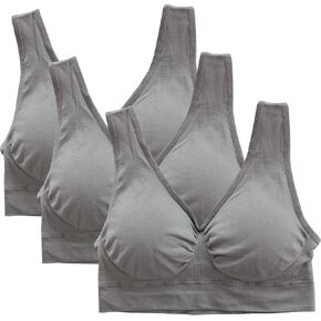Cabales Women's 3-Pack Seamless Wireless Sports Bra with Removable Pads