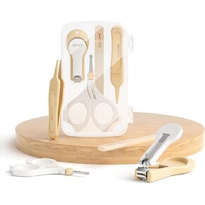 Baby Nail Clippers kit, 4-in-1 Infant Manicure Care Kit Includes Nail Clipper, Scissors, Nail File, Tweezers,Baby Manicure Kit and Pedicure kit for Newborn, Infant, Toddler