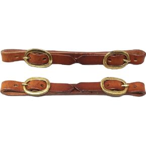 Horse Western Flat Leather Curb Strap Brass 403RT01