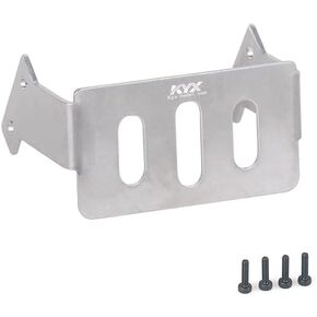 KYX Racing Stainless Steel Chassis Protective Plate Front Guard Chassis Guard Board Upgrades Accessories for 1/18 RC Crawler Car Traxxas TRX4M