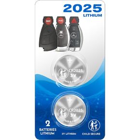 (2 Pack) CR2025 2025 for Mercedes Benz MB Remote Key Fob Original OEM (Bundle Opening/Pry Tool) 1999-2015 Smart Remote FCC ID: IYZ-3312 IYZDC fits case Shell Cover Repair Accessories (2, 3, 4 Button)