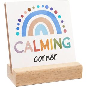 Positivity Recovery Self Care Encourage Gift, Gentle Reminders Wooden Sign With Wooden Stand, Inspirational Mental Health Gift for Psychologist School Counselor Student Boy Girl Best Friend