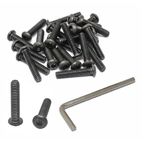 iexcell 100 Pcs #10-24 x 5/8" Alloy Steel 10.9 Grade Hex Socket Button Head Cap Screws Bolts Kit, Black Oxide Finish