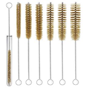 7Pcs Brass Tube Brushes Bottle Brush Wire Tube Brushes, Long Wire Cleanling Brushes Tube Cleaning Lab Brushes Straw Cleaner Brush Wire Bottle Brush Pipe cleaner for Tubes,Bottle,Glass