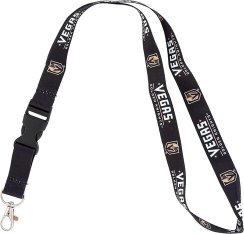 Desert Cactus Las Vegas Golden Knights NHL National Hockey League Car Keys ID Badge Holder Lanyard Keychain Detachable Breakaway Snap Buckle (Lanyard 2 - Black) in Saudi Arabia