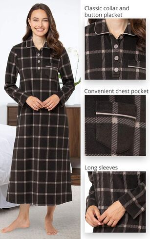 ثوب نوم طويل من الصوف من PajamaGram - ثوب نوم نسائي لعيد الميلاد in Kuwait