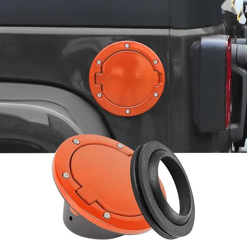JWWY لغطاء خزان الوقود JK غطاء الغاز حشو الوقود غطاء خزان البنزين حماية مناسب لسيارة Jeep Wrangler JK 2007-2017 الملحقات الخارجية سبائك الألومنيوم الأحمر in Saudi Arabia