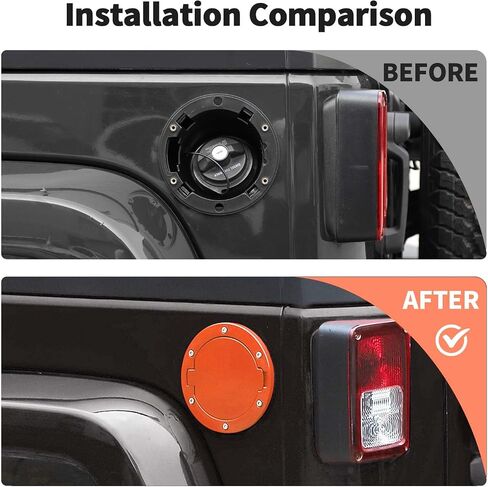 JWWY لغطاء خزان الوقود JK غطاء الغاز حشو الوقود غطاء خزان البنزين حماية مناسب لسيارة Jeep Wrangler JK 2007-2017 الملحقات الخارجية سبائك الألومنيوم الأحمر in Saudi Arabia