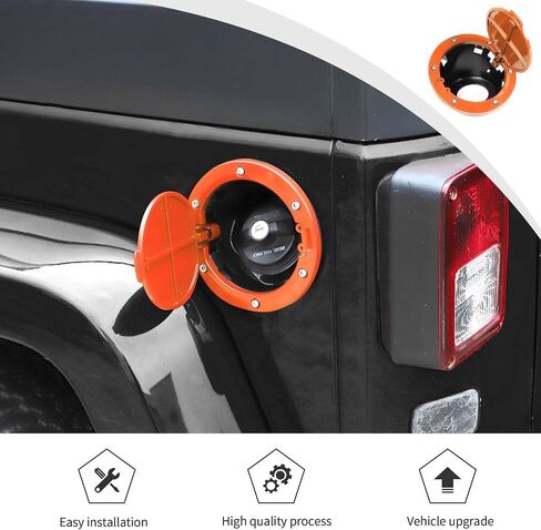 JWWY لغطاء خزان الوقود JK غطاء الغاز حشو الوقود غطاء خزان البنزين حماية مناسب لسيارة Jeep Wrangler JK 2007-2017 الملحقات الخارجية سبائك الألومنيوم الأحمر in Saudi Arabia