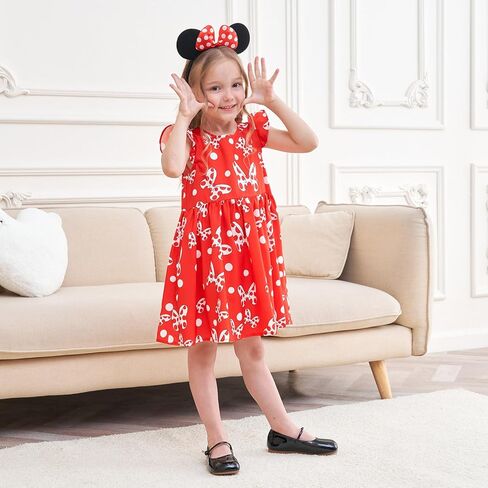 فستان الأميرة للفتيات، فساتين حفلات أعياد الميلاد، زي الهالوين التنكرية بفيونكة على شكل فأر مع عصابة رأس in Kuwait