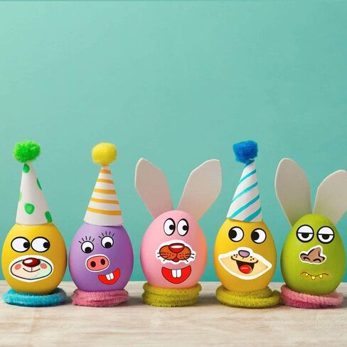 3 Rolls 3000pcs Colorful Eye Nose Mouth Cute Self Adhesive Stickers Cartoon DIY Sticker Decal for Handmade Crafts Toys and Home Decoration in Kuwait