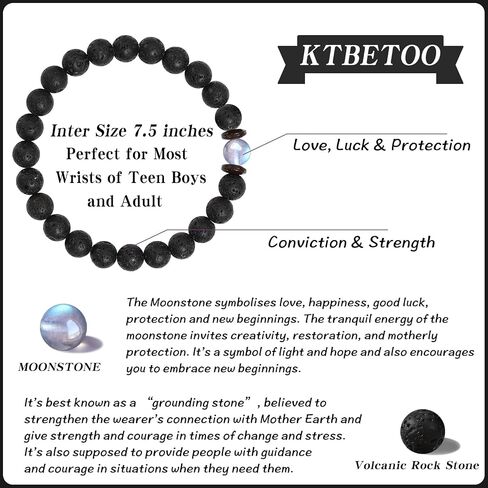 Gifts for Men, Bracelet for Men Beaded Gifts, Handmade Sobriety Gifts for Friends Husband Boyfriend Grandpa Son, Natural Stone Jewelry for Birthday Valentines Day Christmas Stocking Stuffers Gift Ideas in Saudi Arabia