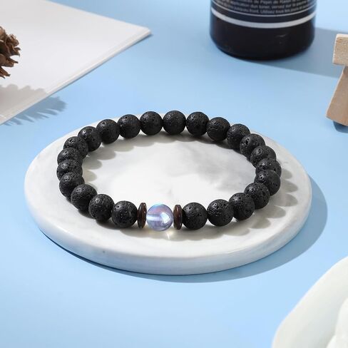 Gifts for Men, Bracelet for Men Beaded Gifts, Handmade Sobriety Gifts for Friends Husband Boyfriend Grandpa Son, Natural Stone Jewelry for Birthday Valentines Day Christmas Stocking Stuffers Gift Ideas in Saudi Arabia