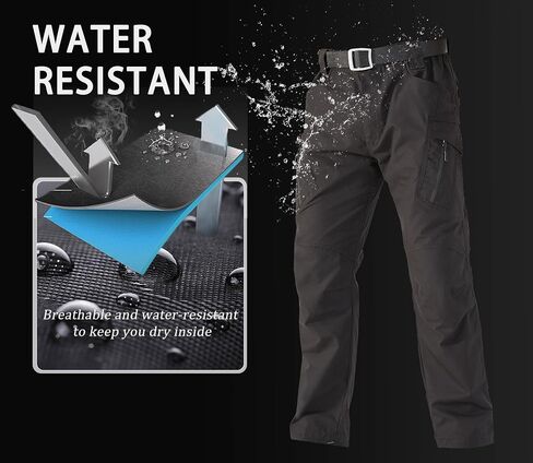 MAGCOMSEN Men's Tactical Pants with 9 Pockets Rip-Stop Lightweight Work Hiking Pants in Saudi Arabia
