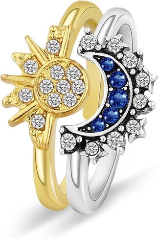 مجموعة خواتم القمر والشمس للنساء والفتيات من حجر الراين وخواتم متطابقة للشمس والقمر للأزواج والصديقات والصديقات هدايا مجوهرات لذكرى عيد الميلاد in Kuwait