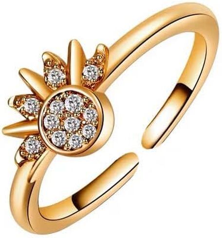 مجموعة خواتم القمر والشمس للنساء والفتيات من حجر الراين وخواتم متطابقة للشمس والقمر للأزواج والصديقات والصديقات هدايا مجوهرات لذكرى عيد الميلاد in Kuwait