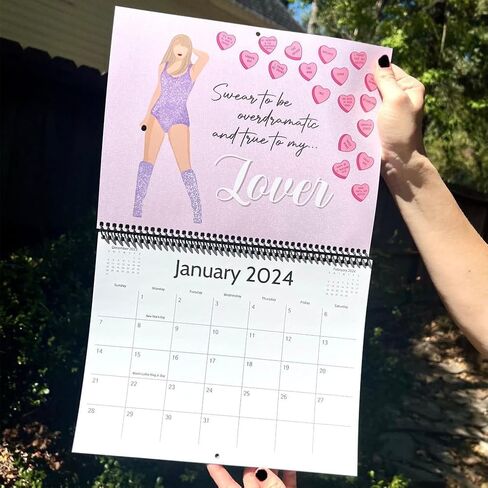 Eras T-our Calendar 2024، Douthfolle 2024 تقويم الحائط ملصقات الموسيقى غلاف الألبوم ملصق التقويم للفتيات والفتيان المراهقين هدية لمحبي الموسيقى مع 4 إشارات مرجعية in Saudi Arabia