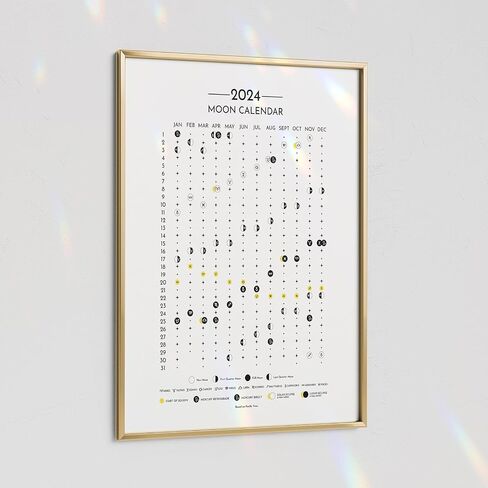 التقويم القمري 2024 تقويم مرحلة القمر 2024 التقويم الفلكي 2024 فن التقويم 2024 تقويم مرحلة القمر تقويم التنجيم 2024 ملصق القمر لغرفة المعيشة 16 × 24 بوصة غير مؤطرة in Saudi Arabia