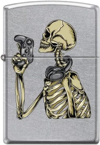 Zippo Lighter-Gaming Design Brushed Chrome Windproof Lighter #Z5414 in Saudi Arabia