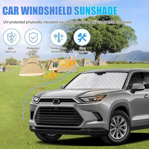 Windshield Sun Shade Compatible with 2016-2022 Lexus RX Thicken 6-Layer Foldable Car Windshield Cover Vehicle Sun Protector for Front Window Reflect UV Sun and Heat in Saudi Arabia