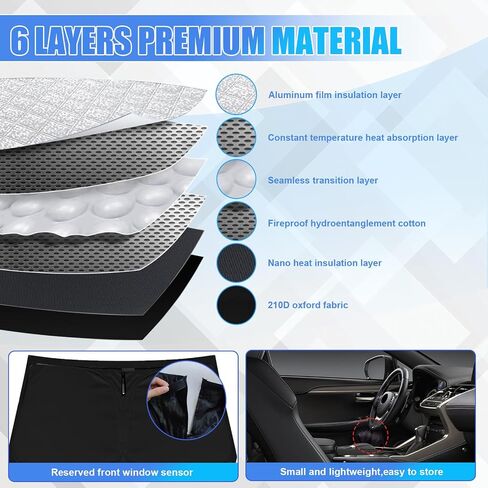 Windshield Sun Shade Compatible with 2016-2022 Lexus RX Thicken 6-Layer Foldable Car Windshield Cover Vehicle Sun Protector for Front Window Reflect UV Sun and Heat in Saudi Arabia