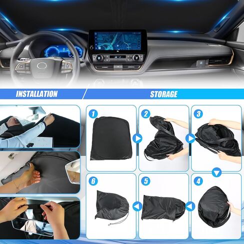 Windshield Sun Shade Compatible with 2016-2022 Lexus RX Thicken 6-Layer Foldable Car Windshield Cover Vehicle Sun Protector for Front Window Reflect UV Sun and Heat in Saudi Arabia
