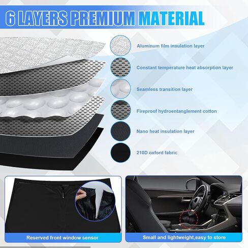 Windshield Sun Shade Compatible with 2016-2022 Lexus RX Thicken 6-Layer Foldable Car Windshield Cover Vehicle Sun Protector for Front Window Reflect UV Sun and Heat in Saudi Arabia