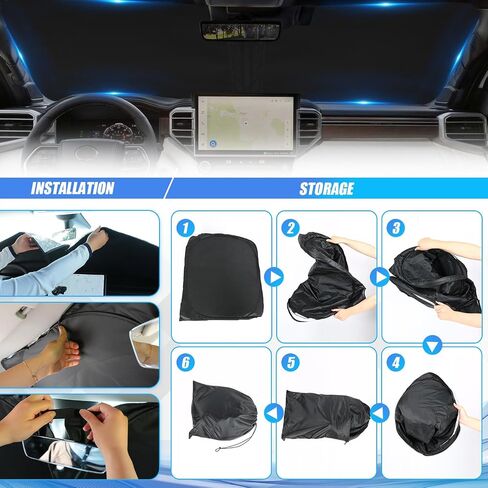 Windshield Sun Shade Compatible with 2016-2022 Lexus RX Thicken 6-Layer Foldable Car Windshield Cover Vehicle Sun Protector for Front Window Reflect UV Sun and Heat in Saudi Arabia