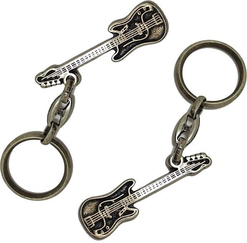 Dual Pack Electro Guitar Instrument Metal Oxide Color Key Chain Keyring Rock Music Accessories in Saudi Arabia