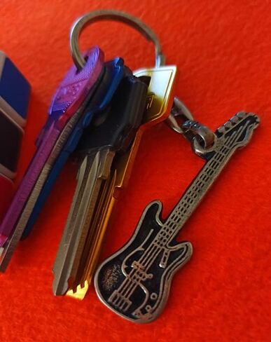 Dual Pack Electro Guitar Instrument Metal Oxide Color Key Chain Keyring Rock Music Accessories in Saudi Arabia