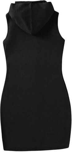 OYOANGLE Girl's Cartoon Graphic Sleeveless Hooded Tank Dress Casual Sweatshirt Dresses in Saudi Arabia